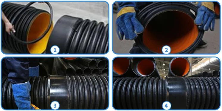 New Raw Material HDPE Double Wall Corrugated Drainage Water PE Pipe